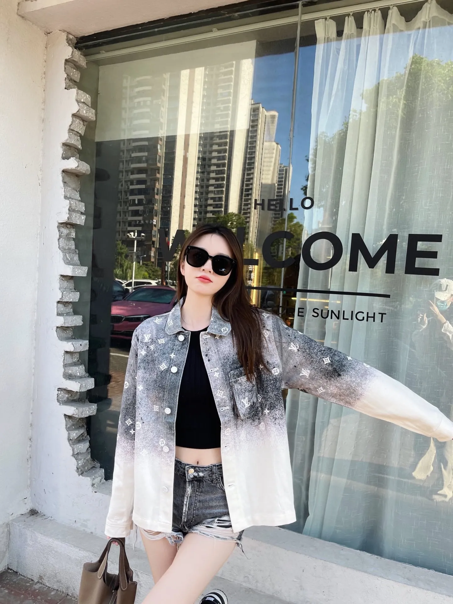 Louis Vuitton/Louis Vuitton starry sky rendering presbyopic gradient denim shirt jacket